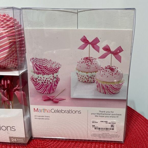 Martha Stewart Celebrations Cupcake Liners and Picks Pink Ribbons 48 of each NWT - Picture 6 of 7